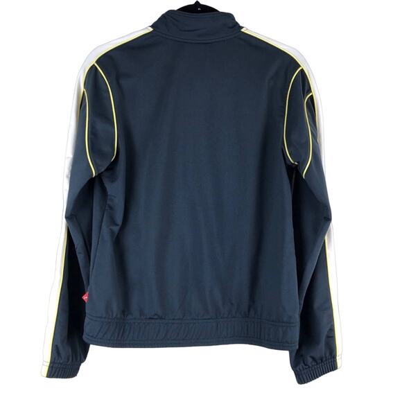 Puma Blue Yellow White Strip Full Zip Pocket Lightweight Athletic Track Jacket - Picture 3 of 11